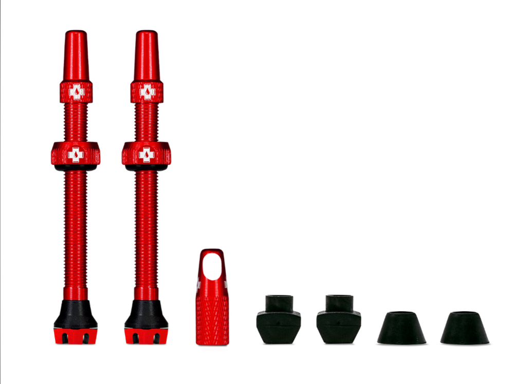MucOff Tubeless Ventil V2 -  für Road oder MTB - 44mm - rot