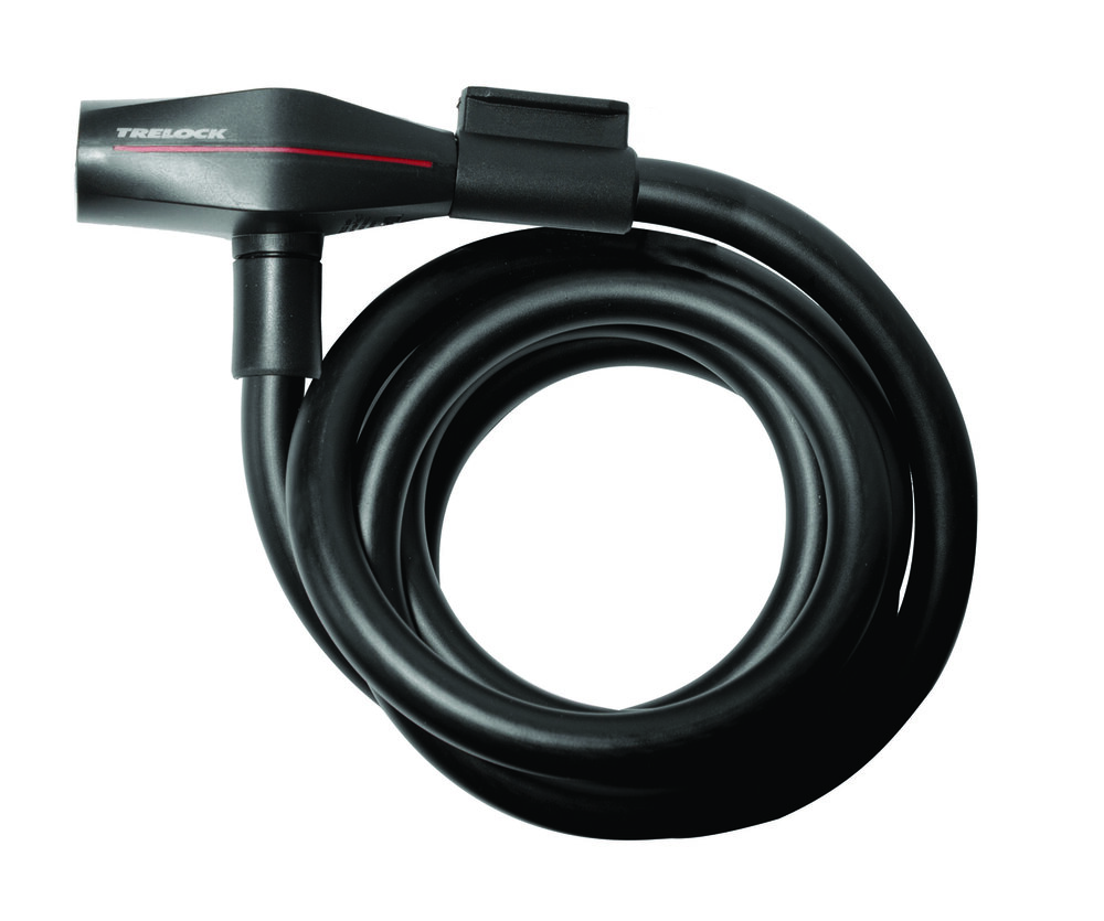 TRELOCK Spiralkabelschloss SK 415 schwarz | Länge: 1800 mm | Durchmesser: 15 mm