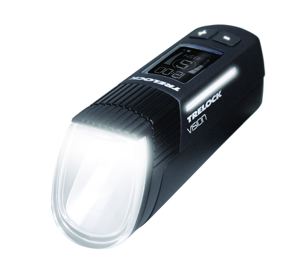 TRELOCK LED-Frontlampe 100 LUX I-Go Vision inkl. Halter ZL 760 (22 - 32 mm) und USB-Kabel | Befestigung: Lenker | schwarz
